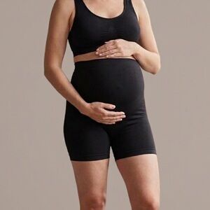 Kindred Bravely maternity black bamboo shorts leggings size XL